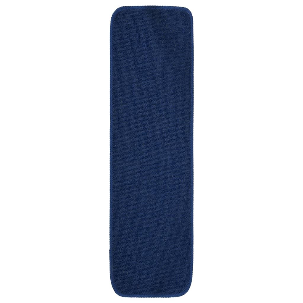 Tappetini per Scale 15 pz 75x20 cm Blu Antiscivolo Rettangolari | homemem39