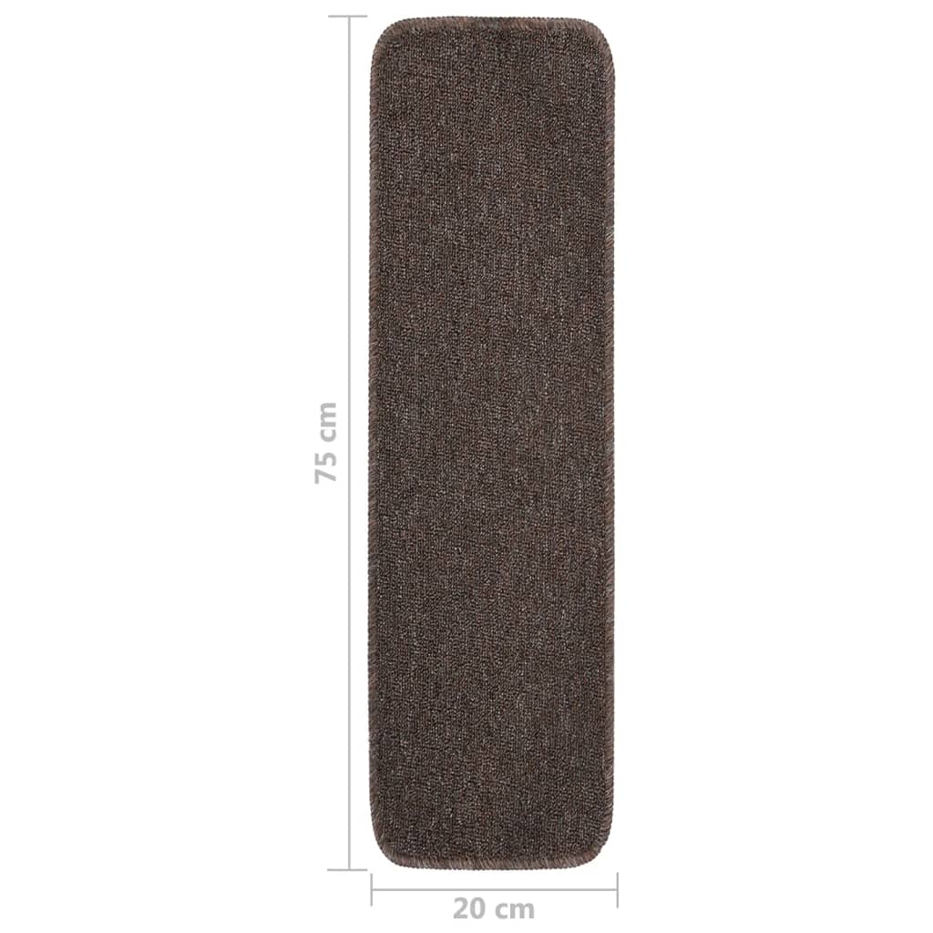 Tappetini Scale Antiscivolo 15 pz 75x20 cm Marroni Rettangolari | homemem39