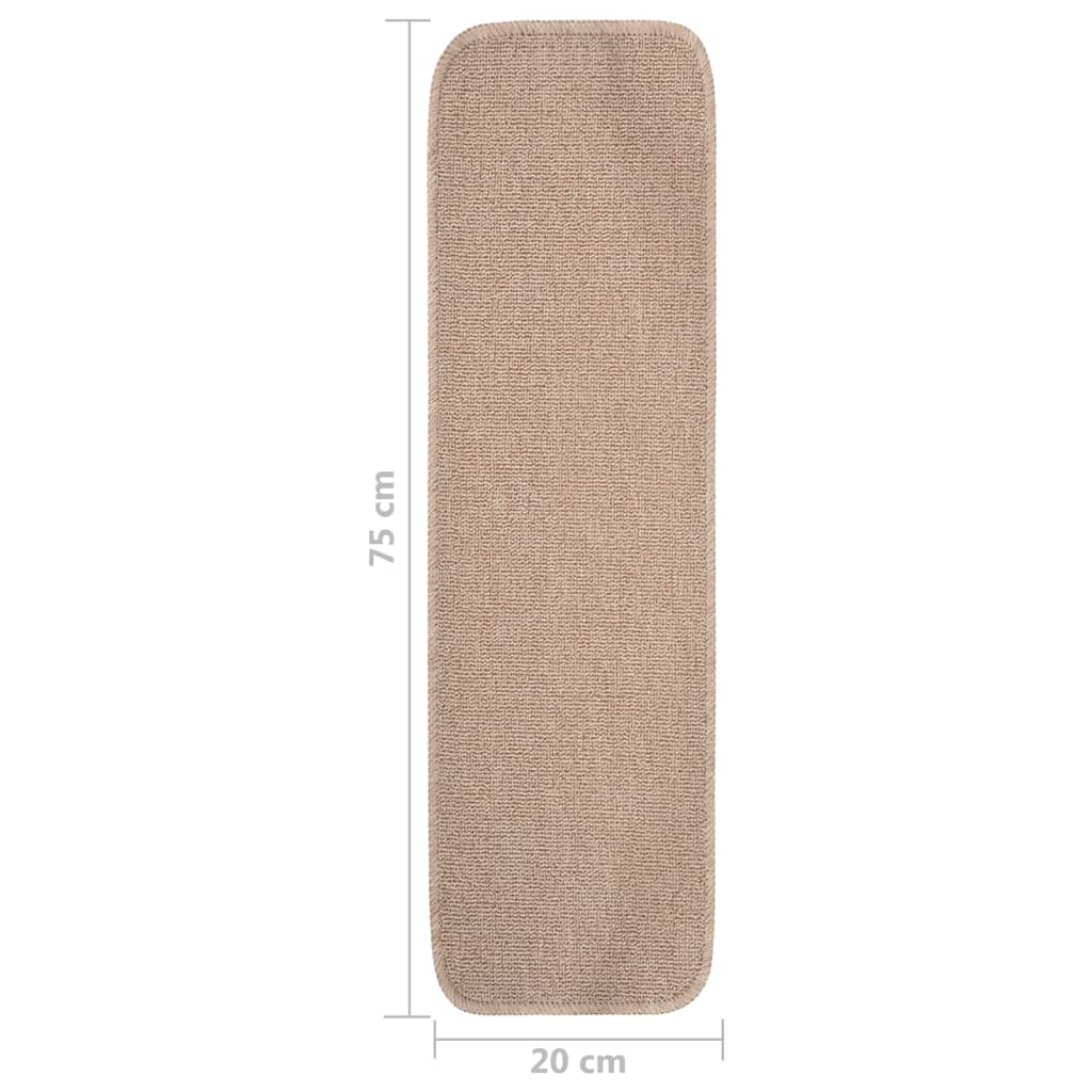 Tappetini Scale Antiscivolo 15 pz 75x20 cm Beige Rettangolari | homemem39