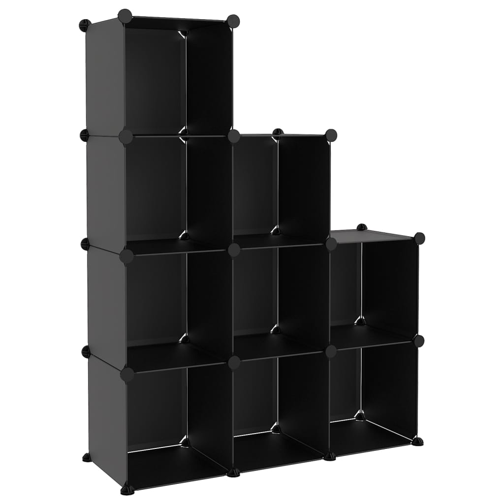 Organizzatore Portaoggetti con 9 Cubi Nero in PP - homemem39