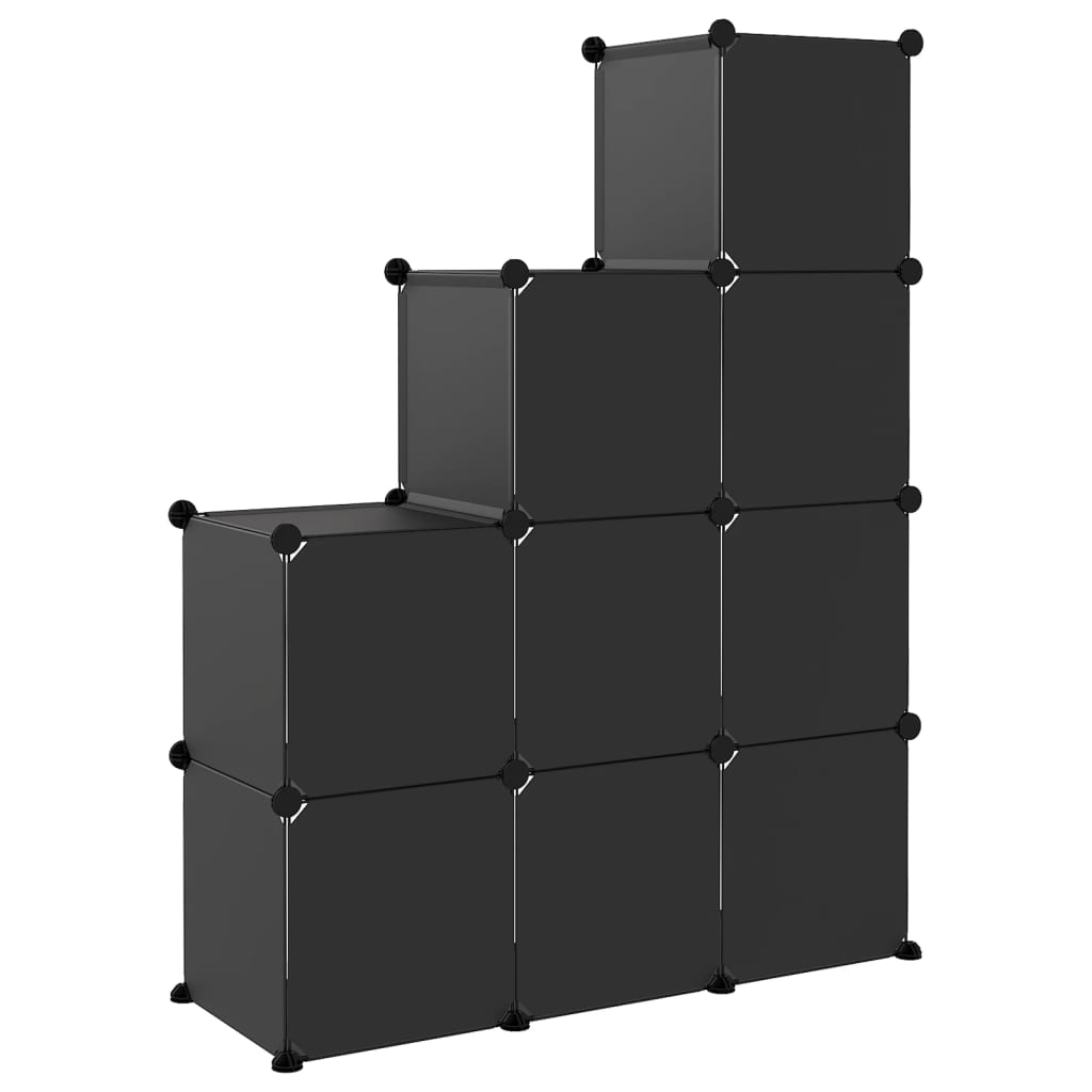 Organizzatore Portaoggetti con 9 Cubi Nero in PP - homemem39