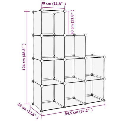 Organizzatore Portaoggetti con 9 Cubi Nero in PP - homemem39