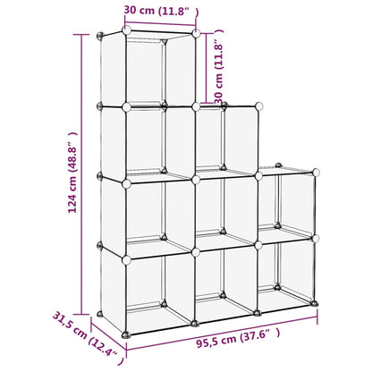 Organizzatore Portaoggetti con 9 Cubi Trasparenti in PP - homemem39