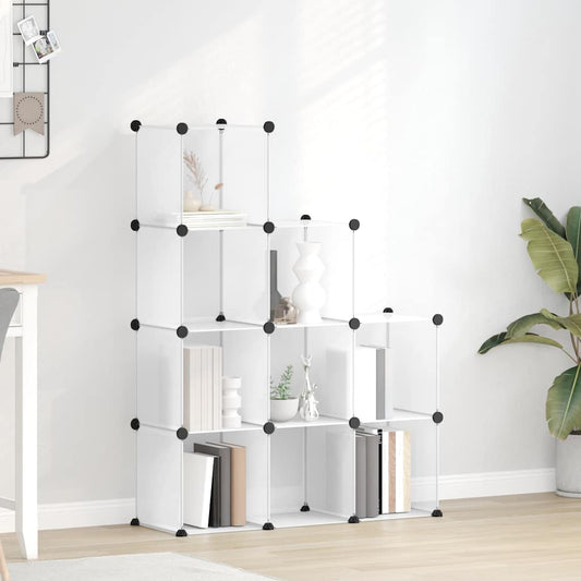 Aufbewahrungsorganisator mit 9 transparenten PP-Würfeln