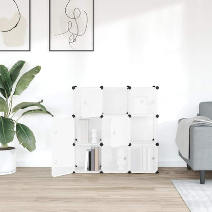 Contenitore a Cubo con 9 Cubi e Ante Trasparente PP