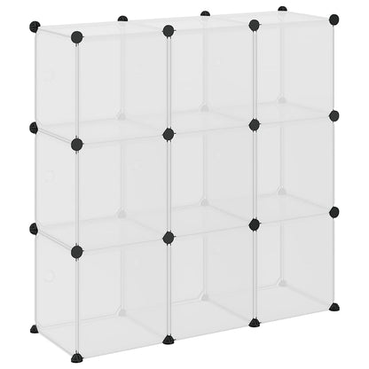 Contenitore a Cubo con 9 Cubi e Ante Trasparente PP