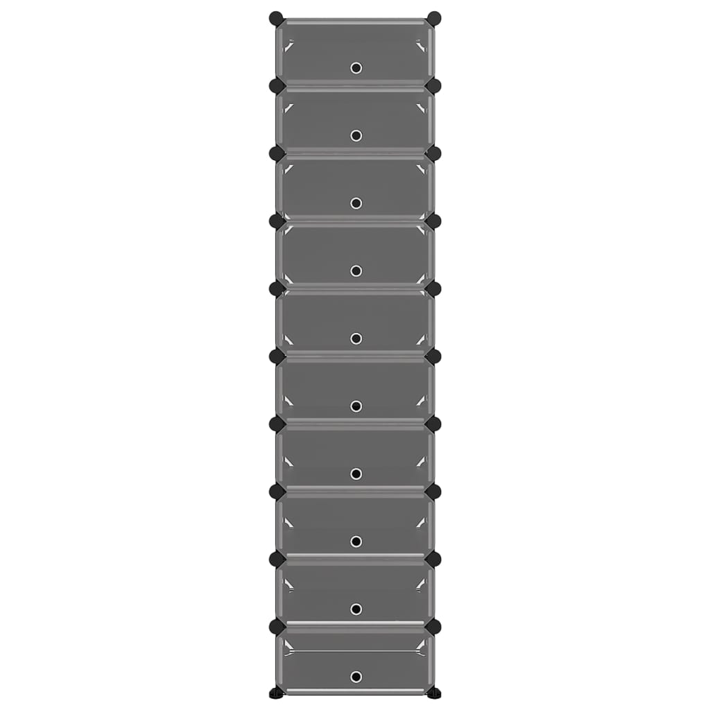 Scarpiera Nera 44x32x174 cm in PP - homemem39