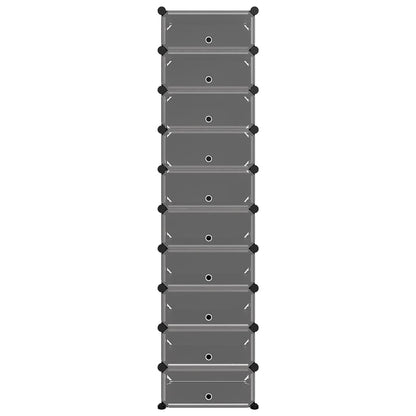 Scarpiera Nera 44x32x174 cm in PP - homemem39