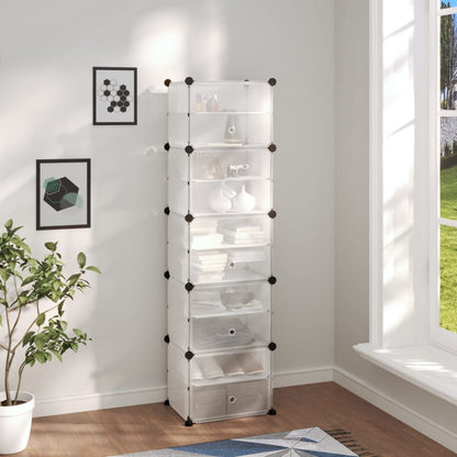 Scarpiera Trasparente 44x31,5x153,5 cm in PP - homemem39