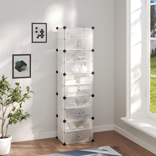 Scarpiera Trasparente 44x31,5x153,5 cm in PP - homemem39