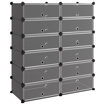 Scarpiera Nera 94,5x36,5x106 cm in PP - homemem39