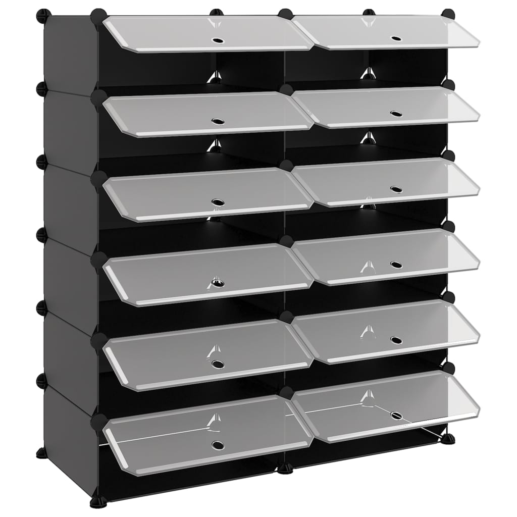 Scarpiera Nera 94,5x36,5x106 cm in PP - homemem39