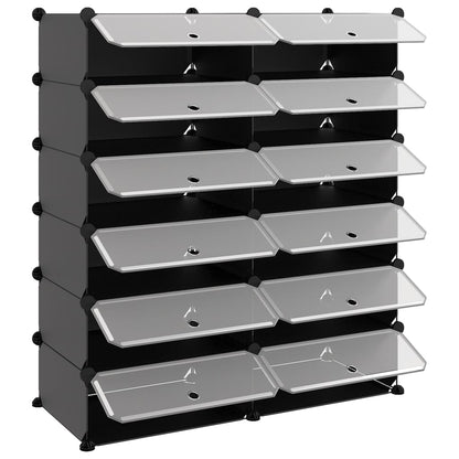 Scarpiera Nera 94,5x36,5x106 cm in PP - homemem39