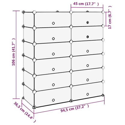 Scarpiera Trasparente 94,5x36,5x106 cm in PP - homemem39