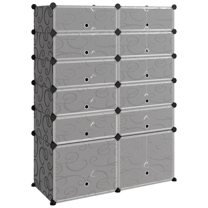 Scarpiera Nera 94x37x125 cm in PP - homemem39