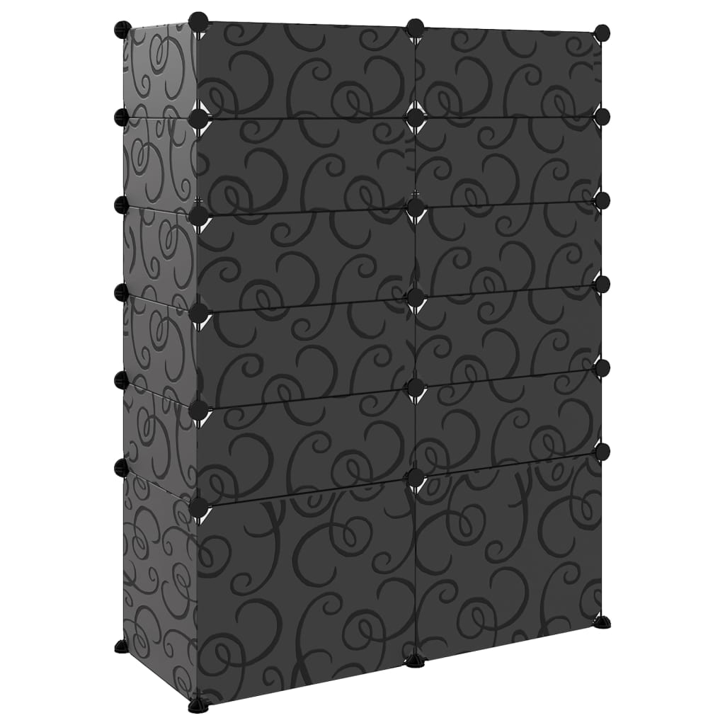 Scarpiera Nera 94x37x125 cm in PP - homemem39