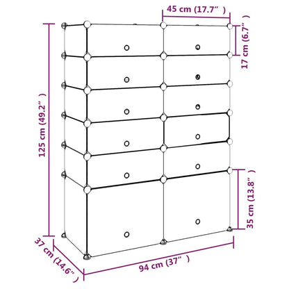 Scarpiera Nera 94x37x125 cm in PP - homemem39