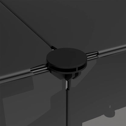 Gabbia per Piccoli Animali Nera 143x107x93 cm in PP e Acciaio - homemem39