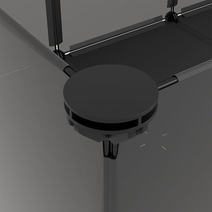 Gabbia per Piccoli Animali Nera 144x74x46,5 cm in PP e Acciaio - homemem39