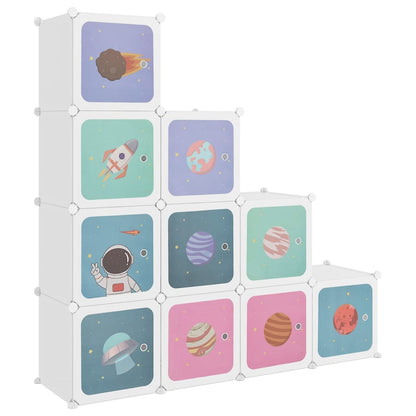 Scaffale Portaoggetti per Bambini con 10 Cubi Bianchi in PP - homemem39