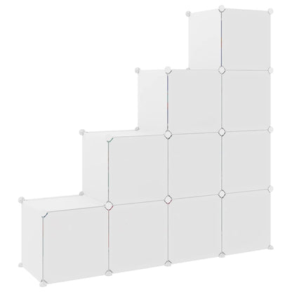 Scaffale Portaoggetti per Bambini con 10 Cubi Bianchi in PP - homemem39