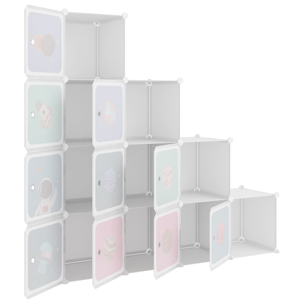 Scaffale Portaoggetti per Bambini con 10 Cubi Bianchi in PP - homemem39