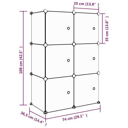 Scaffale Portaoggetti per Bambini con 6 Cubi Rosa in PP - homemem39