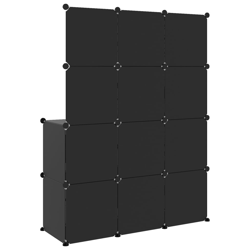 Scaffale Portaoggetti per Bambini con 10 Cubi Neri in PP - homemem39