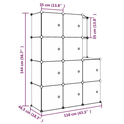 Scaffale Portaoggetti per Bambini con 10 Cubi Neri in PP - homemem39