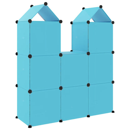 Scaffale Portaoggetti per Bambini con 8 Cubi Blu in PP - homemem39
