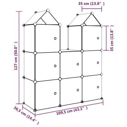 Scaffale Portaoggetti per Bambini con 8 Cubi Blu in PP - homemem39