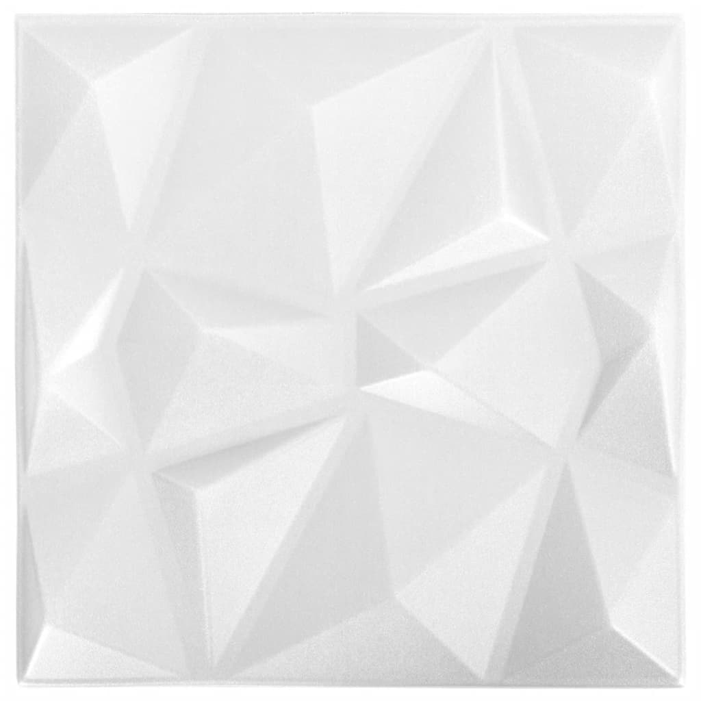 Pannelli Murali 3D 24 pz 50x50 cm Bianchi a Diamante 6 m² - homemem39