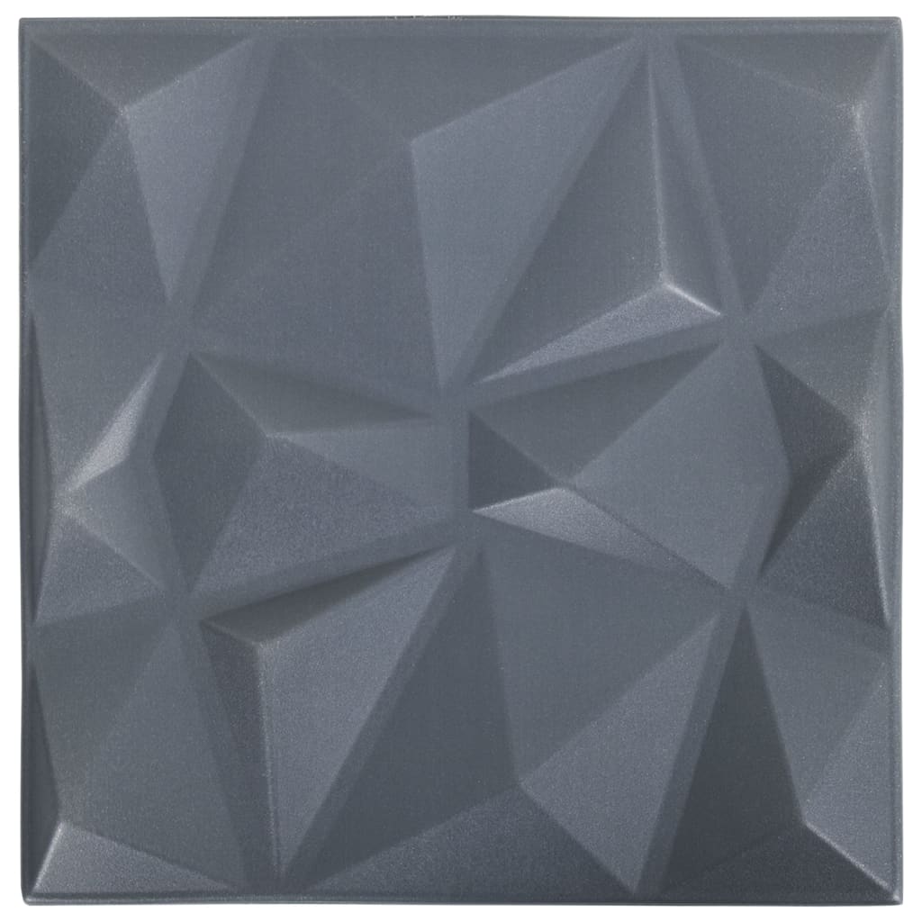 Pannelli Murali 3D 24 pz 50x50 cm Grigi a Diamante 6 m² - homemem39