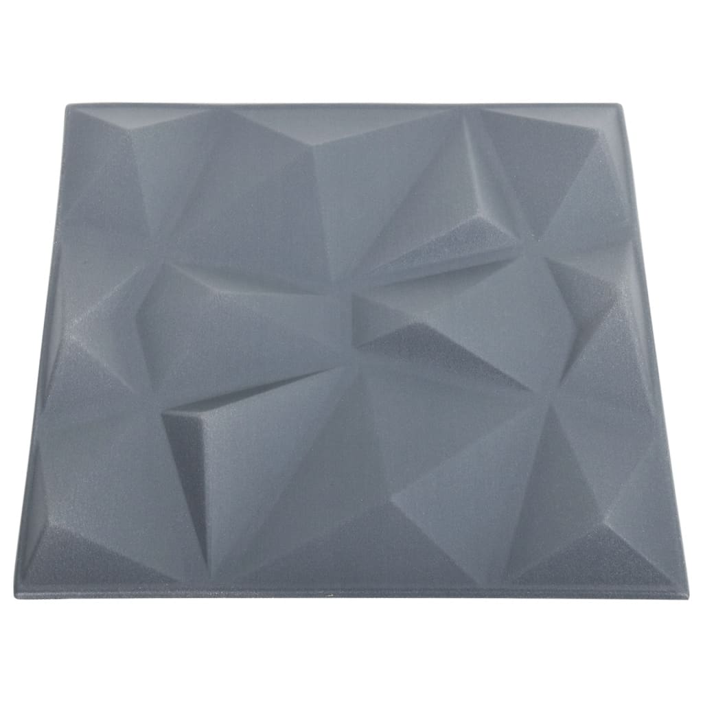 Pannelli Murali 3D 48 pz 50x50 cm Grigi a Diamante 12 m² - homemem39