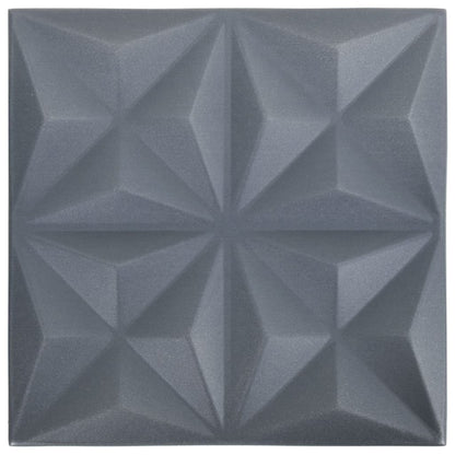 Pannelli Murali 3D 24 pz 50x50 cm Grigi Origami 6 m² - homemem39
