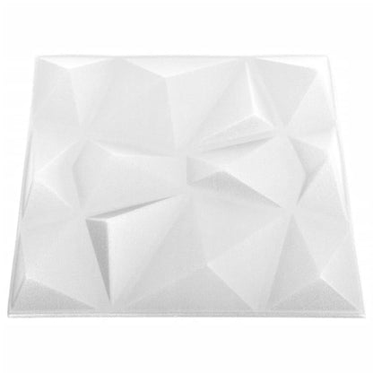 Pannelli Murali 3D 12 pz 50x50 cm Bianchi a Diamante 3 m² - homemem39
