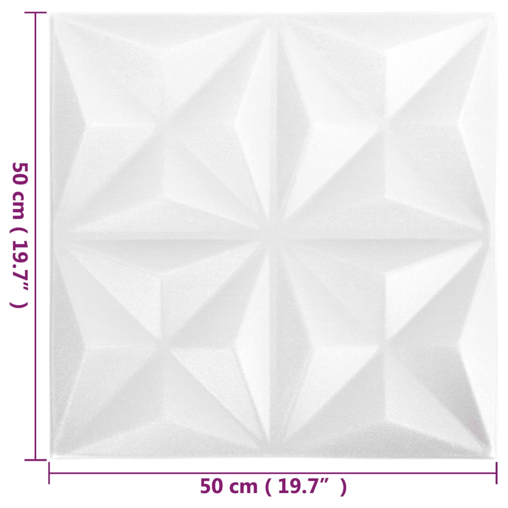 Pannelli Murali 3D 12 pz 50x50 cm Bianchi Origami 3 m² - homemem39