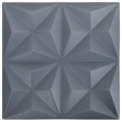 Pannelli Murali 3D 12 pz 50x50 cm Grigi Origami 3 m² - homemem39