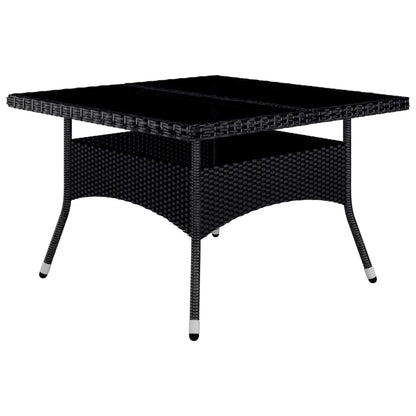 Set Pranzo da Giardino 9pz in Polyrattan e Vetro Temperato Nero - homemem39