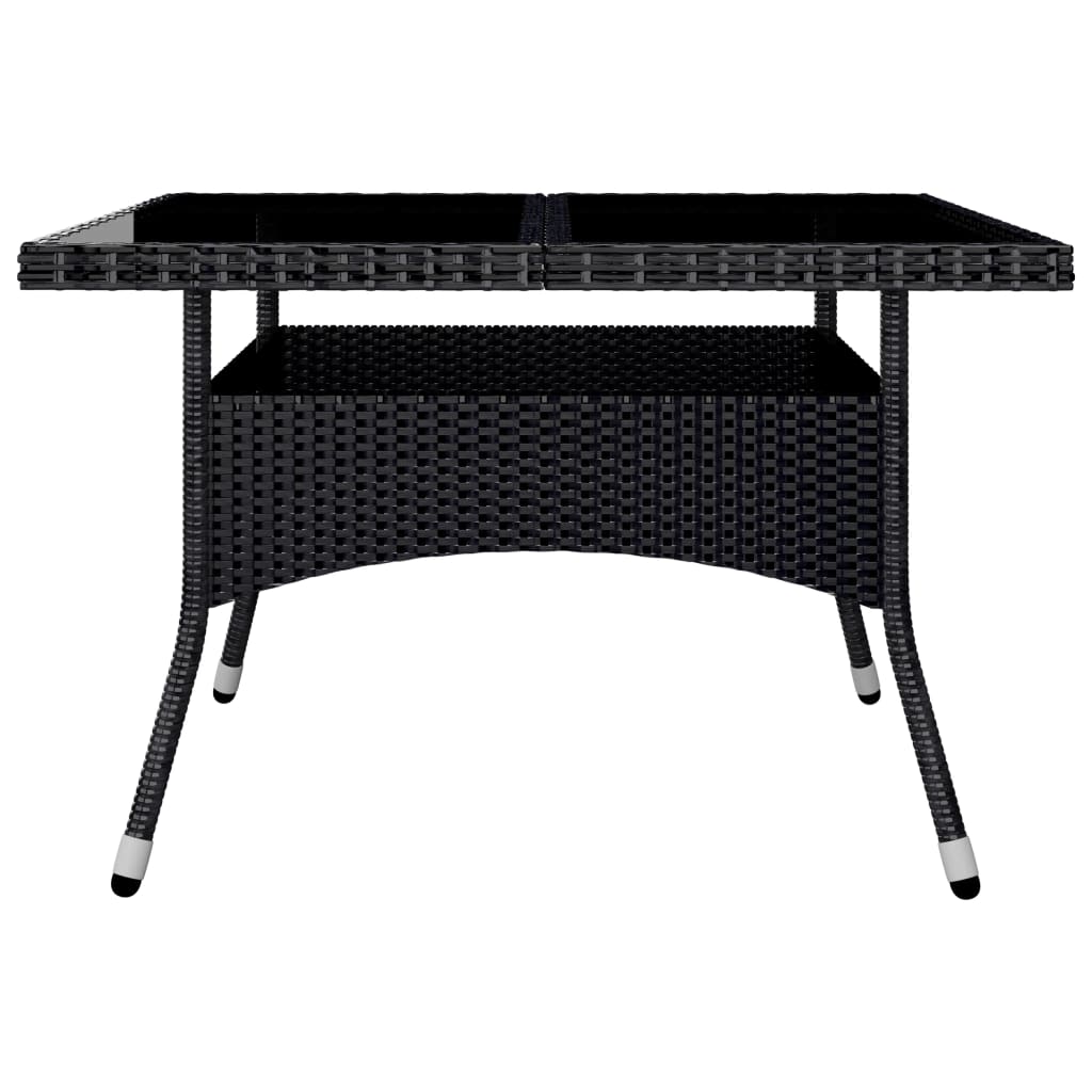 Set Pranzo da Giardino 9pz in Polyrattan e Vetro Temperato Nero - homemem39