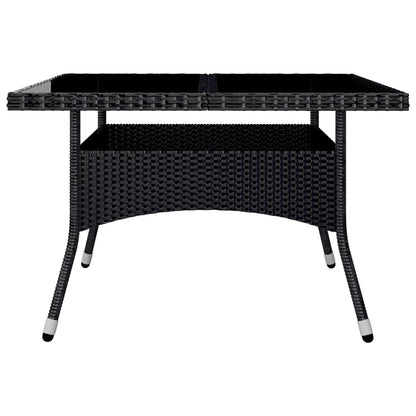 Set Pranzo da Giardino 9pz in Polyrattan e Vetro Temperato Nero - homemem39