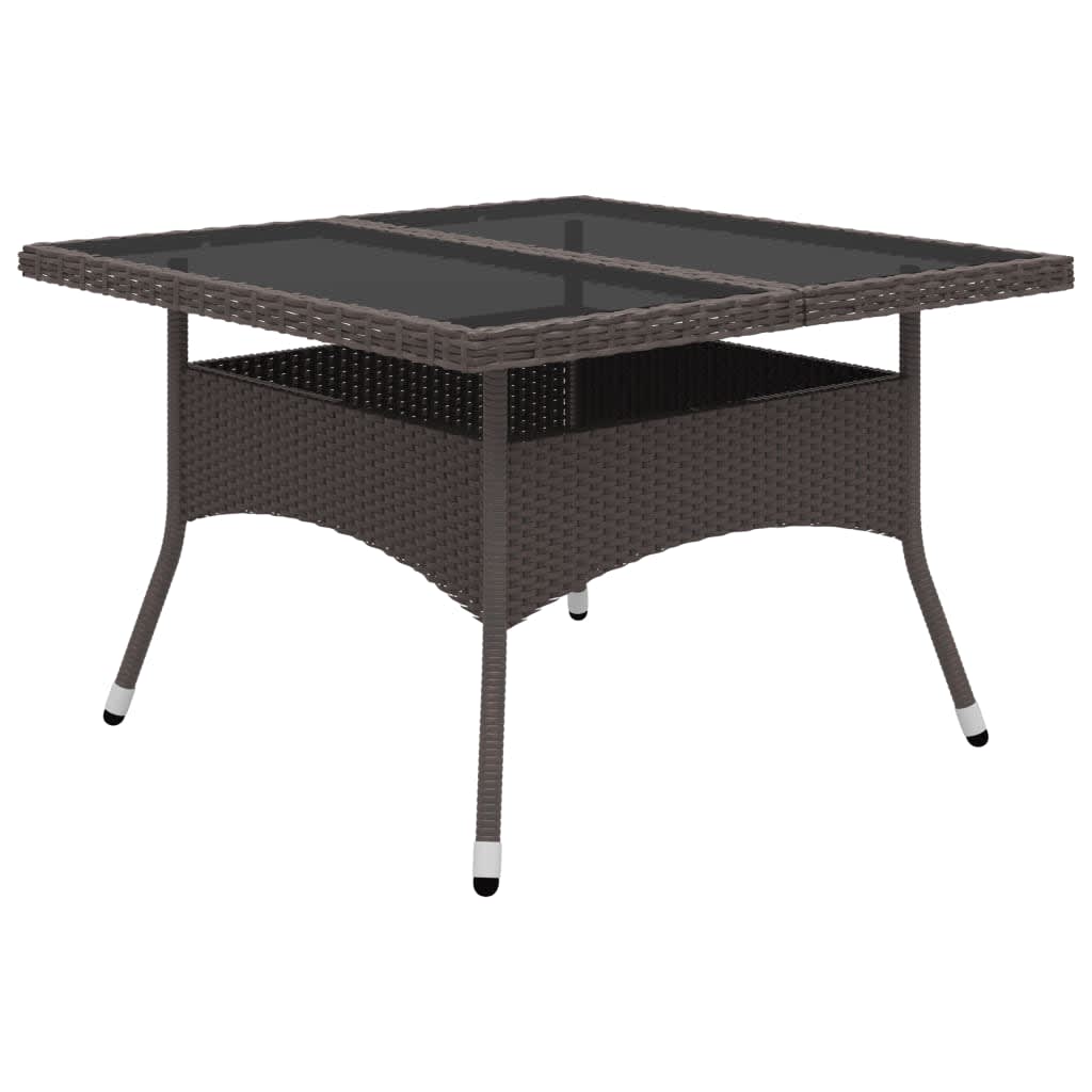 Set Pranzo da Giardino 9pz Polyrattan e Vetro Temperato Marrone - homemem39