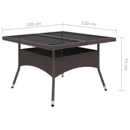 Set Pranzo da Giardino 9pz Polyrattan e Vetro Temperato Marrone - homemem39