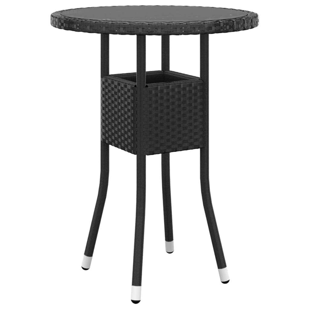 Set da Bistrot per Giardino 3 pz in Polyrattan e Vetro Nero - homemem39