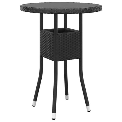 Set da Bistrot per Giardino 3 pz in Polyrattan e Vetro Nero - homemem39