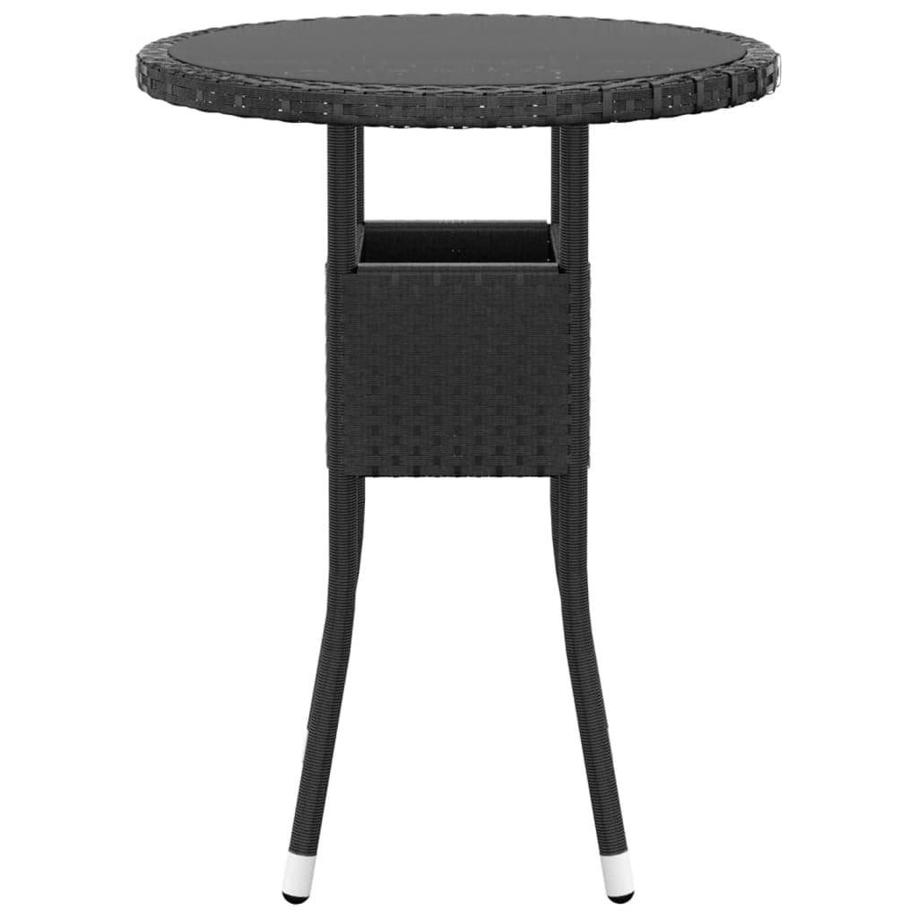 Set da Bistrot per Giardino 3 pz in Polyrattan e Vetro Nero - homemem39