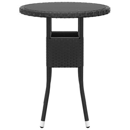 Set da Bistrot per Giardino 3 pz in Polyrattan e Vetro Nero - homemem39