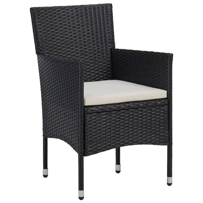 Set da Bistrot per Giardino 3 pz in Polyrattan e Vetro Nero - homemem39