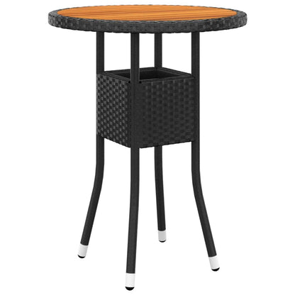 Set Bistrot da Giardino 3 pz Polyrattan e Legno Massello Nero - homemem39
