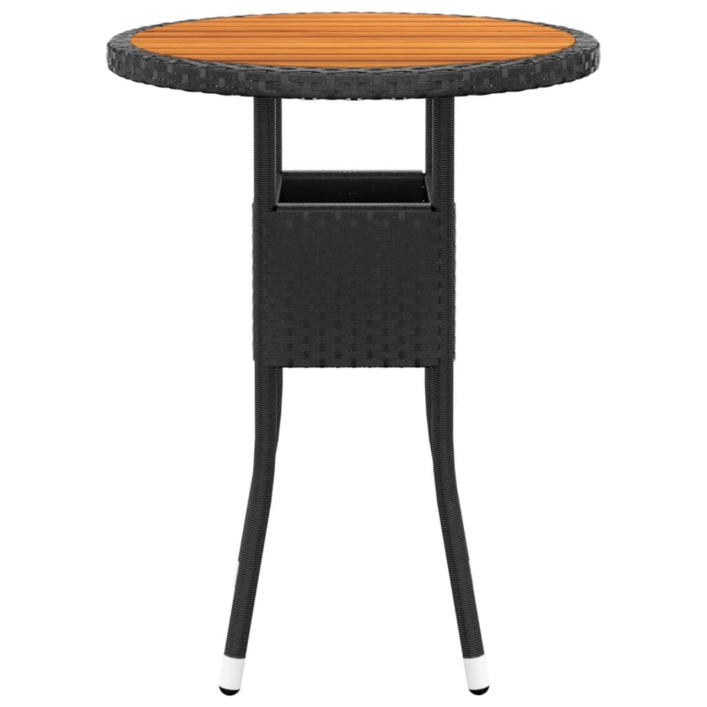 Set Bistrot da Giardino 3 pz Polyrattan e Legno Massello Nero - homemem39